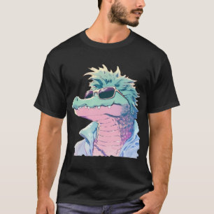 Cool Alligator Wearing Sunglasses Pastel Watercolo T-Shirt