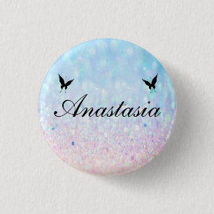 Cool, Amazing, Blue Buterfly 3 Cm Round Badge