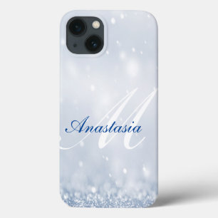 Cool, Amazing, Blue Glitter Name iPhone 13 Case