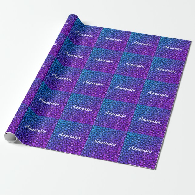 Cool, Amazing, Blue-Purple Wrapping Paper (Unrolled)