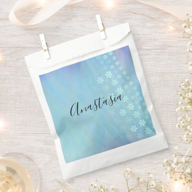 Cool, Amazing, Blue whit your name Favour Bag (Clipped)