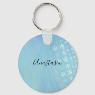 Cool, Amazing, Blue whit your name Key Ring