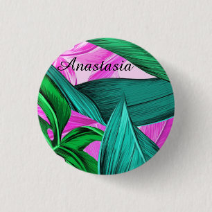 Cool, Amazing, fluorescent tropical palm 3 Cm Round Badge