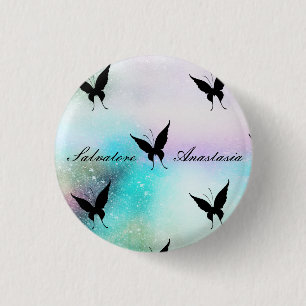 Cool, Amazing, Galaxy, Buterfly 3 Cm Round Badge