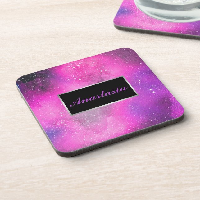 Cool, Amazing, Galaxy whit your name Coaster (Left Side)