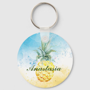 Cool, Amazing, Pineapples whit name Key Ring