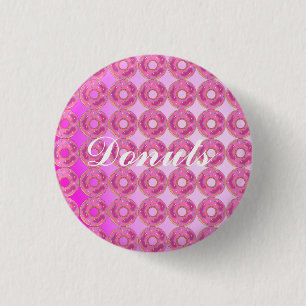 Cool, Amazing Pink Doughnuts 3 Cm Round Badge
