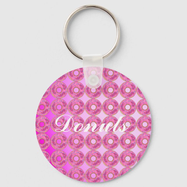 Cool, Amazing Pink Doughnuts Key Ring (Front)