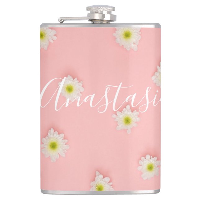 Cool, Amazing Pink Flowers Hip Flask (Front)