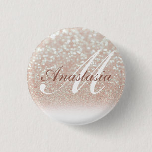 Cool, Amazing, Pink Glitter Name 3 Cm Round Badge