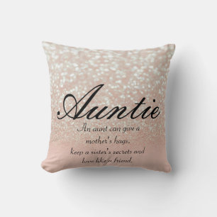 Cool, Amazing, Pink Sparkly Auntie Cushion