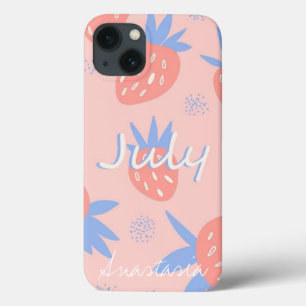 Cool, Amazing Pink Strawbarry in July iPhone 13 Case