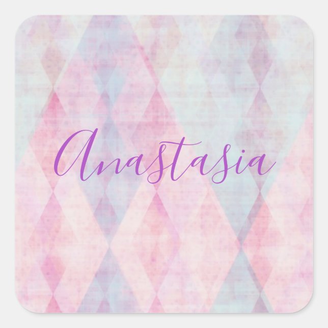 Cool, Amazing, Pink whit your name Square Sticker (Front)