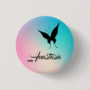 Cool, Amazing, Rainbow Buterfly 3 Cm Round Badge