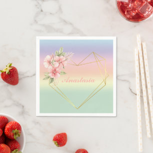 Cool, Amazing, Rainbow Heart whit your name Napkin