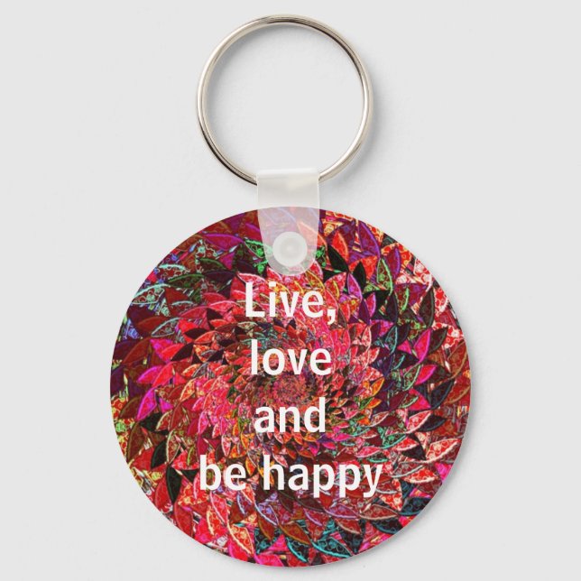 Cool, Amazing, Rainbow whit a quote Key Ring (Front)