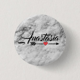 Cool, Amazing, Silver Marble whit your name 3 Cm Round Badge