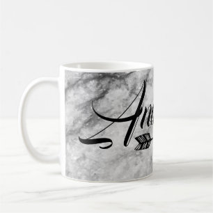 Cool, Amazing, Silver Marble whit your name Coffee Mug
