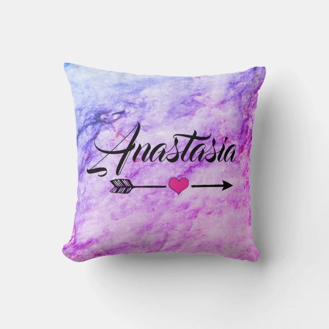 Cool, Amazing, Silver Marble whit your name Throw  Cushion (Front)