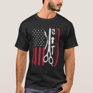 Cool American Barber For Men Usa Hair Cutting  4 T-Shirt