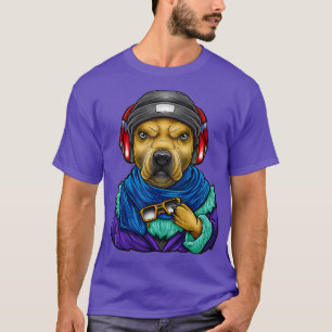 Cool American Bulldog Hipster Music Lover EDM T-Shirt