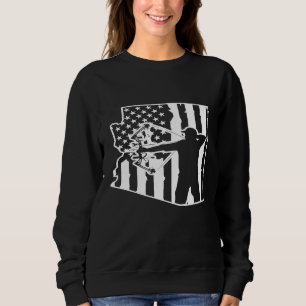 Cool American Flag Arizona Archery Bow Hunting Sweatshirt