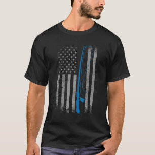 Cool American Flag Fishing For Men Women Vintage F T-Shirt