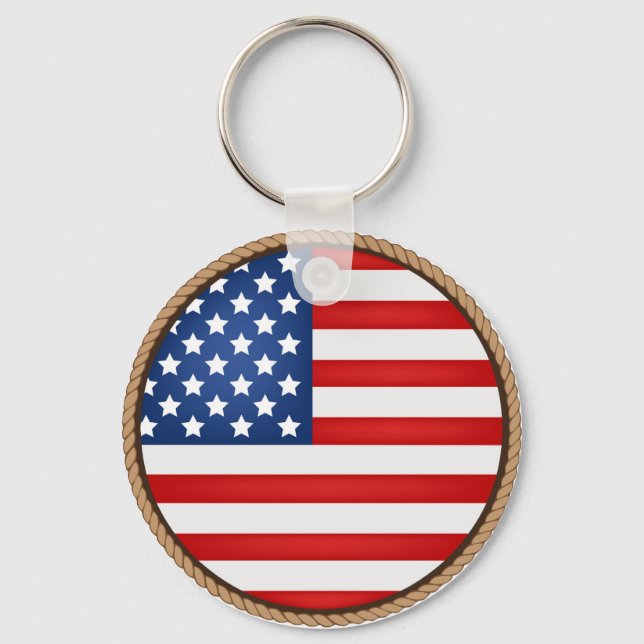 Cool American Flag Key Ring (Front)