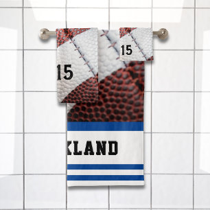 Cool American Football Close-Up Photo Bath Towel Set