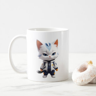 Cool and Adorable Cat Illustration Coffee Mug