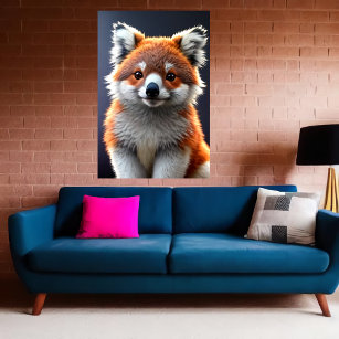 Cool and adorable Hybrid Koala Fox   AI Art Poster