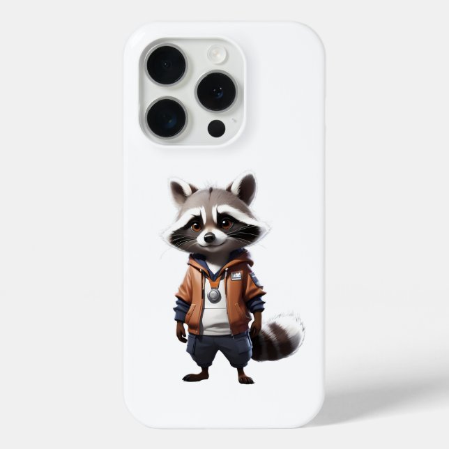 Cool and Adorable Racoon Illustration Case-Mate iPhone Case (Back)