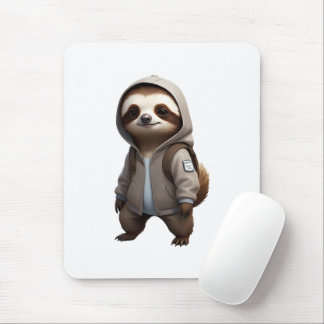 Cool and Adorable Sloth Illustration Mouse Pad