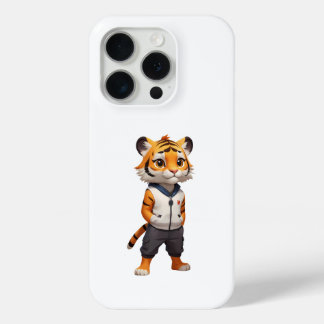 Cool and Adorable Tiger Illustration iPhone 15 Pro Case