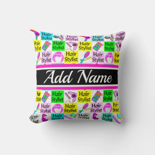 COOL AND COLORFUL PERSONALIZED HAIR STYLIST CUSHION