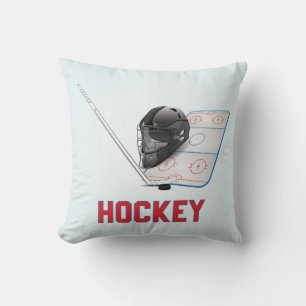 Cool and Colourful Hockey Sports Elements Cushion