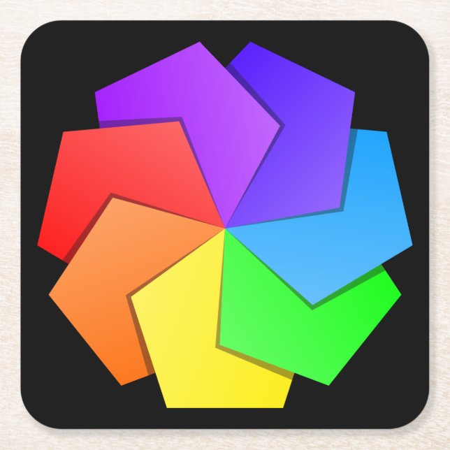 Cool and Colourful Mandala Pattern Paper Sheets Square Paper Coaster (Front)