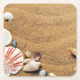 Cool and Colourful Ocean Themed Square Paper Coaster