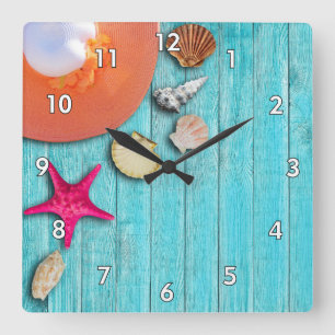 Cool and Colourful Ocean Themed Square Wall Clock