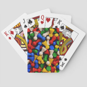 Cool and Colourful Wooden Game Piece Playing Cards