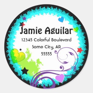 Cool and Contemporarty Colour Splash Address Label