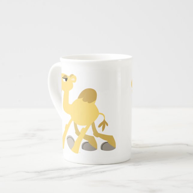 Cool and Cute Cartoon Camel Bone China Mug (Front Left)