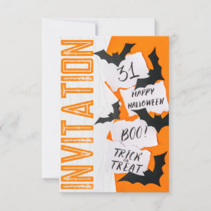 Cool and Fun, Front to Back Halloween Invitation