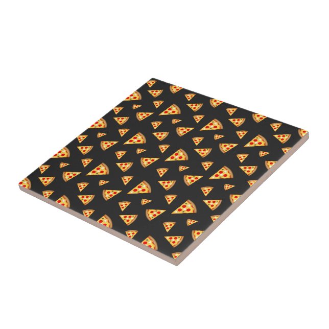 Cool and fun pizza slices pattern ceramic tile (Side)