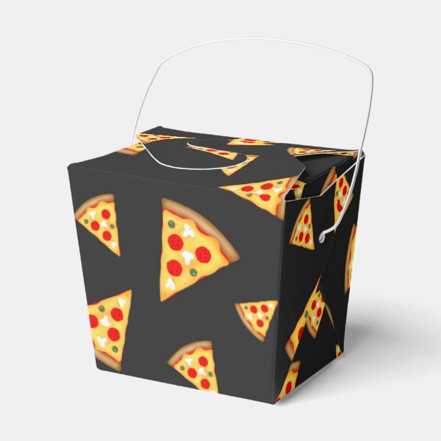 Cool and fun pizza slices pattern favour box (Front Side)
