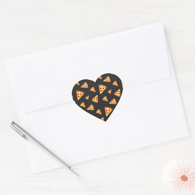 Cool and fun pizza slices pattern heart sticker (Envelope)