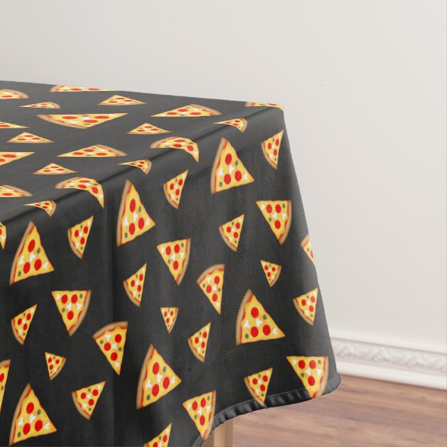 Cool and fun pizza slices pattern tablecloth (In Situ)