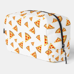 Cool and fun pizza slices pattern white dopp kit
