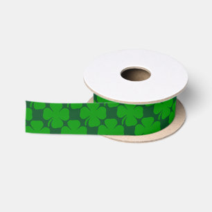 Cool and Fun saint Patrick's day Green Shamrock Satin Ribbon
