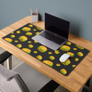 Cool and fun yummy burger pattern desk mat